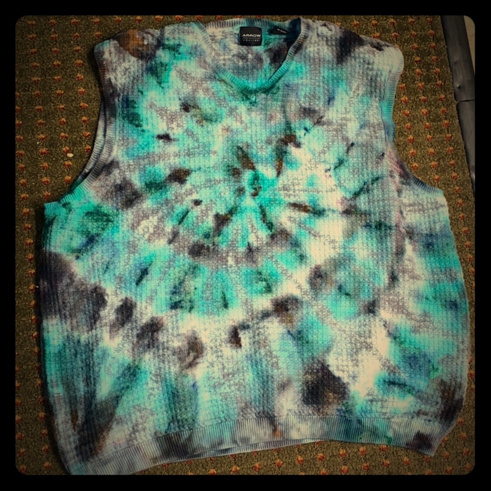 Tie dye sweater vest